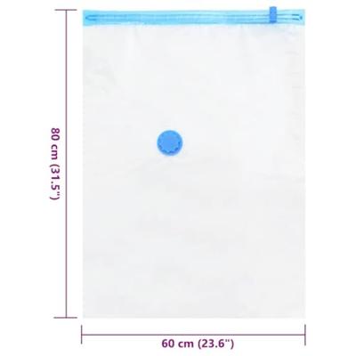 VidaXL Opslagzakken met opslag 5 pcs transparant en blauw 80 x 60 cm