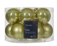 Decoris kerstballen glas 12st pistache 5cm - thumbnail
