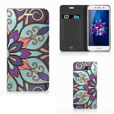 Huawei Y5 2 | Y6 Compact Smart Cover Purple Flower