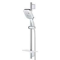GROHE Rainshower Smartactive 130 Cube Glijstangset - 60cm - vierkante handdouche - 3 straalsoorten - gladde doucheslang - met zeepschaal - chroom 26584000 - thumbnail