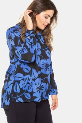 Ulla Popken Tuniek, rits op de rug, bloemendessin - Grote Maten Ulla Popken Tuniek, rits op de rug, bloemendessin - Grote Maten