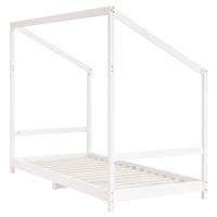 Kinderbedframe 90x190 cm massief grenenhout wit - thumbnail