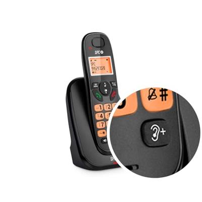 SPC Kairo - Draadloze telefoon, toetsen en display, verlicht, oproepherkenning, gap-compatibiliteit, eco-modus, oproepvergrendeling, handsfree, afsprakenplanner voor 30 contacten - Zwart