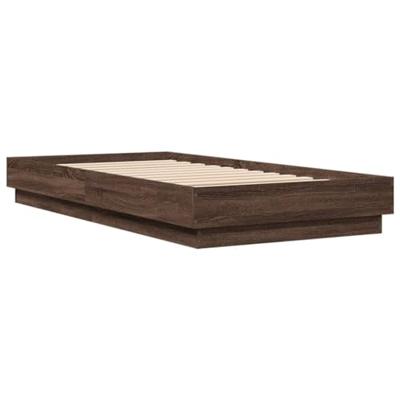 Bedframe met LED-verlichting bruin eikenkleurig 90x190 cm Bedframe met LED-verlichting bruin eikenkleurig 90x190 cm
