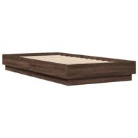 Bedframe met LED-verlichting bruin eikenkleurig 90x190 cm - thumbnail