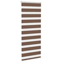 VidaXL Zebra rolgordijn 55x150 cm stofbreedte 50,9 cm polyester bruin - thumbnail