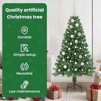 VidaXL Kunstkerstboom groen 150 cm pvc en staal en kunststof - thumbnail