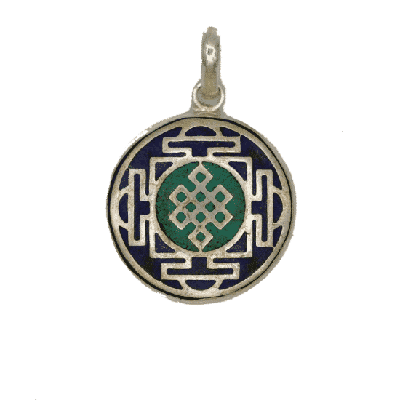 Oneindige Knoop Hanger Blauw met Turquoise