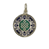 Oneindige Knoop Hanger Blauw met Turquoise - thumbnail