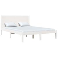 Bedframe zonder matras massief grenenhout wit 140x200 cm - thumbnail