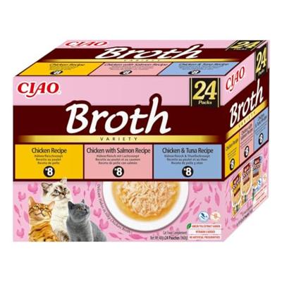INABA Ciao Broth with chicken, salmon and tuna - Kattensnoepje - 24x40g