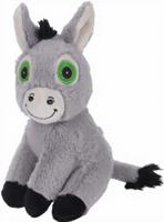 Free and Easy knuffelezel 20 x 16 cm pluche grijs - thumbnail