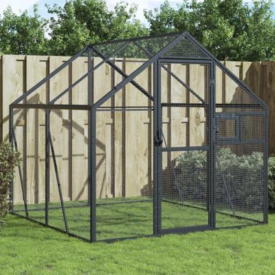 VidaXL Volière 1,79x2x1,85 m aluminium antracietkleurig VidaXL Volière 1,79x2x1,85 m aluminium antracietkleurig