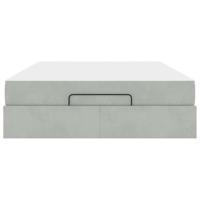 Bedframe met matras met opslag Lichtgrijs 140 x 200 cm Fluweel - thumbnail
