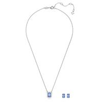 Swarovski 5641171 Set Ketting+Oorknoppen Millenia Octacon zilverkleurig-blauw - thumbnail