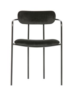 WOOOD Eetkamerstoel 'Ivy' Velvet, kleur Zwart