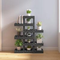Plantenstandaard 85x25x109,5 cm massief grenenhout grijs - thumbnail