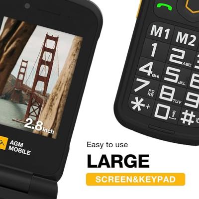 AGM Mobile M8 Flip Clamshell telefoon Zwart - thumbnail
