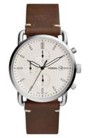 Fossil The Commuter chronograaf bruin lederen horloge FS5402 - thumbnail