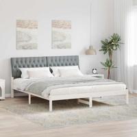 Bedframe met Gevoerd Hoofdgedeelte Wit 180 x 200 cm - thumbnail