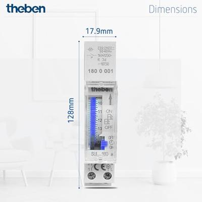Theben 1800001 DIN-rail schakelklok Analoog 230 V Theben 1800001 DIN-rail schakelklok Analoog 230 V