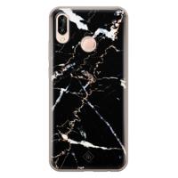 Huawei P20 Lite siliconen hoesje - Marmer zwart - thumbnail