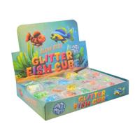 Johntoy Slow rise glitter kubus met vis - thumbnail