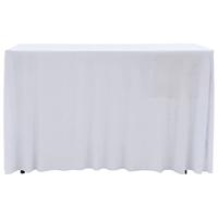 2 st Tafelhoezen stretch met rok 243x76x74 cm wit - thumbnail