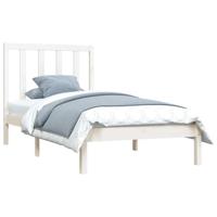 Bedframe massief grenenhout wit 100x200 cm - thumbnail