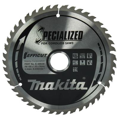 Makita Accessoires Cirkelzaagblad Hout | Efficut 190x30x1,45 45T 23g - B-68638 - B-68638 Makita Accessoires Cirkelzaagblad Hout | Efficut 190x30x1,45 45T 23g - B-68638 - B-68638
