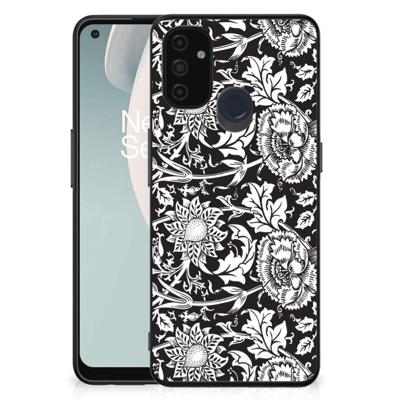 OnePlus Nord N100 Bloemen Hoesje Black Flowers