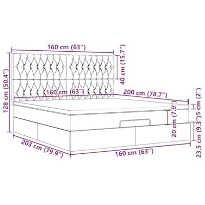 Ottoman bed met matrassen 160x200cm fluweel lichtgrijs