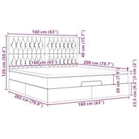 Ottoman bed met matrassen 160x200cm fluweel lichtgrijs - thumbnail