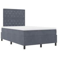 Boxspring bed met matras Donkergrijs 120 x 190 cm Fluweel - thumbnail
