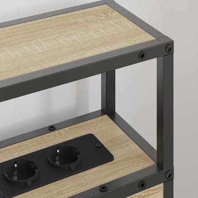 Opberghoofdbord met plank Sonoma eiken 75 cm Bewerkt hout