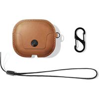 Twelve South AirSnap Gen 3 | Lederen beschermhoes/hoes met verliespreventieclip en optionele draagriem voor AirPods Gen 3, cognac - thumbnail