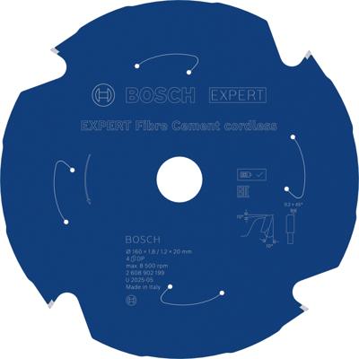 Bosch Accessoires EXPERT Fibre Cement cordless-Cirkelzaagblad | 160 x 1,8/1,2 x 20 mm | T4 - 2608902199