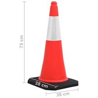 VidaXL Verkeerskegels met zware basis 4 st reflecterend 75 cm - thumbnail