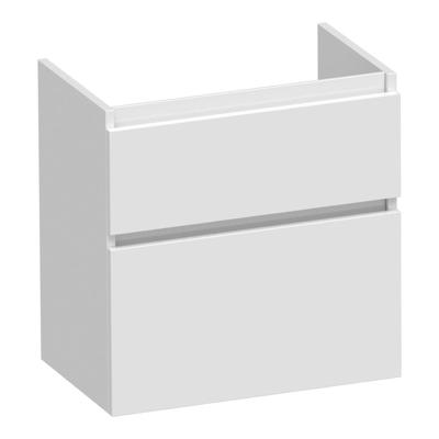 Brauer Delight - Onderkast Ondiep - 60 cm - met 2 Softclose Lades Greeploos en 1 Sifon Uitsparing - Hoogglans Wit