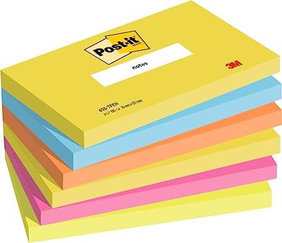 3M Plaknotitie 7000033978 127 mm x 76 mm Ultra-geel, Ultrablauw, Neon-oranje, Ultra-roze, Neon-groen 600 vellen