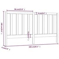 Hoofdbord 206x4x100 cm massief grenenhout - thumbnail