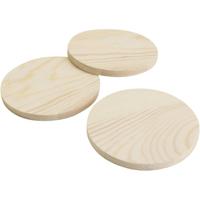 Houten onderzetters, H: 8 mm, d 9 cm, 12x5 stuk/ 1 doos - thumbnail