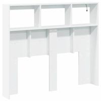 Hoofdbordkast met LED-verlichting 120x17x102 cm wit - thumbnail