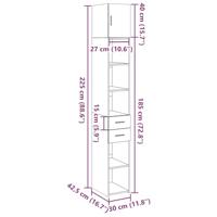 Opbergkast smal 30x42,5x225 cm bewerkt hout sonoma eikenkleurig - thumbnail