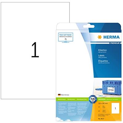 Etiket HERMA 8637 210x297mm A4 premium wit 10stuks Etiket HERMA 8637 210x297mm A4 premium wit 10stuks