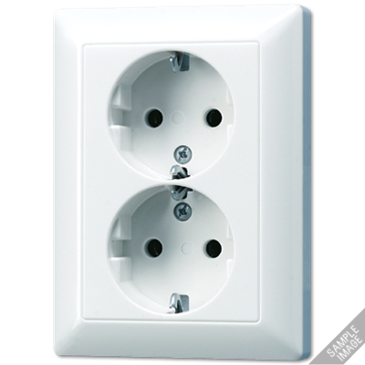 Jung AS500 stopcontact dubbel met randaarde creme AS5020NU