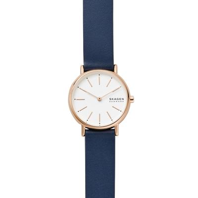 Horlogeband Skagen SKW2838 Leder Blauw 14mm Horlogeband Skagen SKW2838 Leder Blauw 14mm