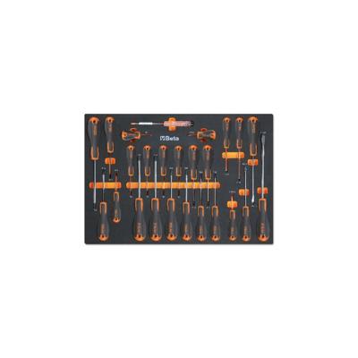 Beta MM210 Foam inlegbak met Beta Easy schroevendraaiers voor sleuf | Phillips® en Torx® schroeven - 024580211 024580211