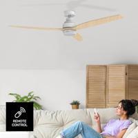 Plafondventilator met licht Taurus FRESKO 3B U.SIL Wit Hout 50 W - thumbnail