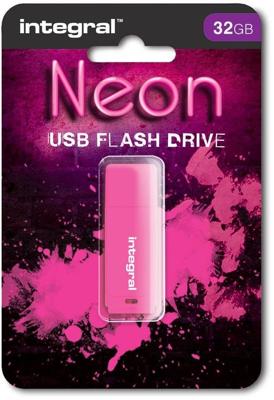 Integral Neon USB 2.0 stick, 32 GB, roze